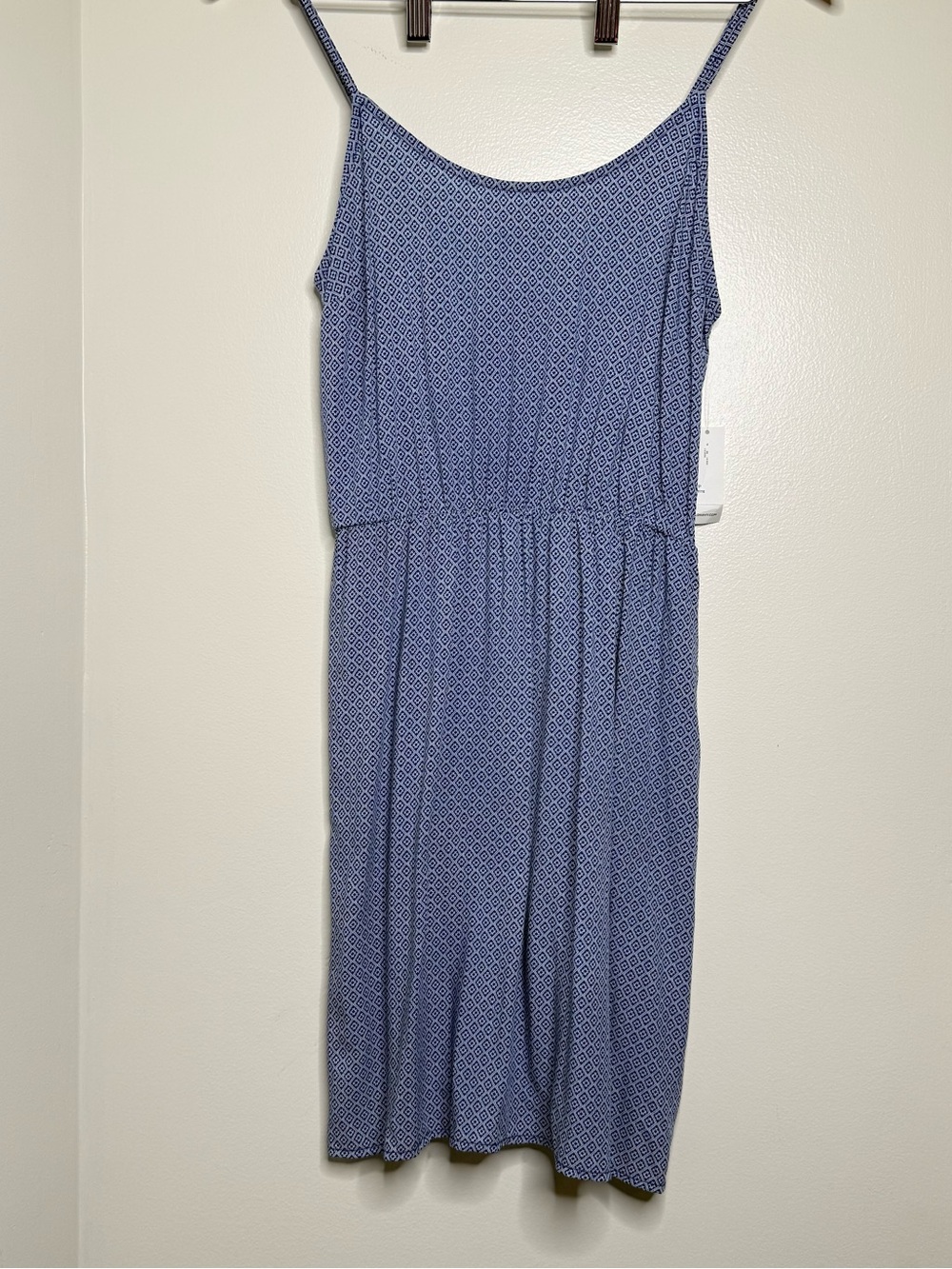 NEW Old Navy Blue Geometric Summer Dress Size Small Petite Rayon